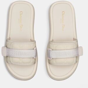 Dior DIORIVIERA DIO(R)EVOLUTION SLIDE Quilted Cannage Leather-Effect Fabric 41